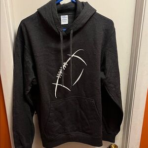 Port and Company Charcoal Hoodie with Football Design